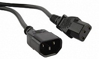 Шнур PWC-IEC13-IEC14-1.0-BK 10A, прямая вилка, 1м, цвет черный (ПВС-АП-3*0,75-250-C13C14-10-1,0 ГОСТ 30851.1-2002 (МЭК 60320-1:1994)) Hyperline